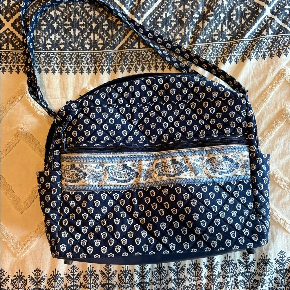 Block Print Pierre Deux Navy Diaper bag- vintage like new condition French